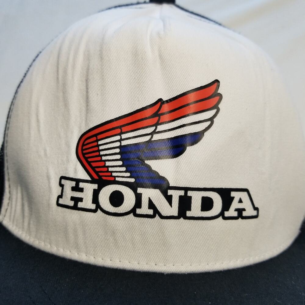 Fly Racing Honda Trucker Hat Black White Vintage Wing Logo Snapback